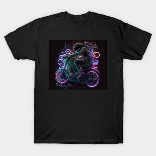 The neon motorbike ride. T-Shirt